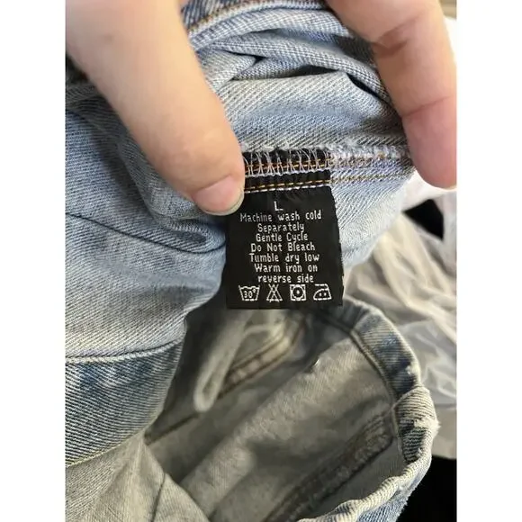 Vintage 1995 Warner Bros Looney Tunes Embroidered Denim Jean Jacket Vest L - Picture 4 of 6